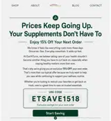 ETSAVE1518 coupon verification screenshot