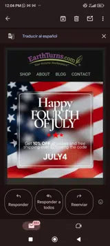 July4 coupon verification screenshot