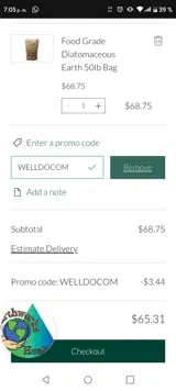 Earthworks Health coupon verification screenshot