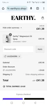 Juleshorn coupon verification screenshot