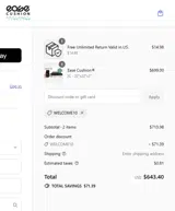 WELCOME10 coupon verification screenshot