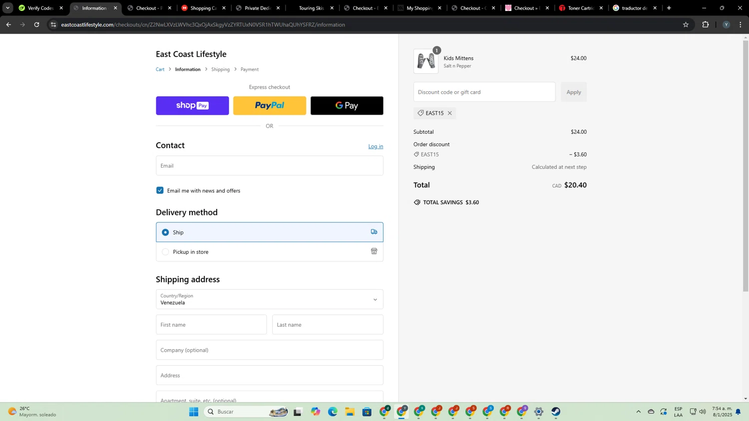 East Coast Lifestyle promo code screenshot showing code EAST15 applied at East Coast Lifestyle checkout page. Uploaded by SimplyCodes community member yosuethgotopo on Jan 8, 2025