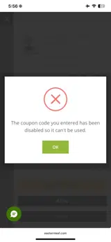 SAVINGS25 coupon verification screenshot