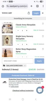 East Perry coupon verification screenshot