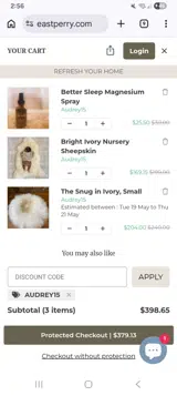 East Perry coupon verification screenshot