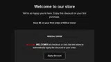 WELCOME5 coupon verification screenshot