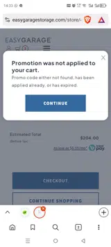 MEMORIAL coupon verification screenshot