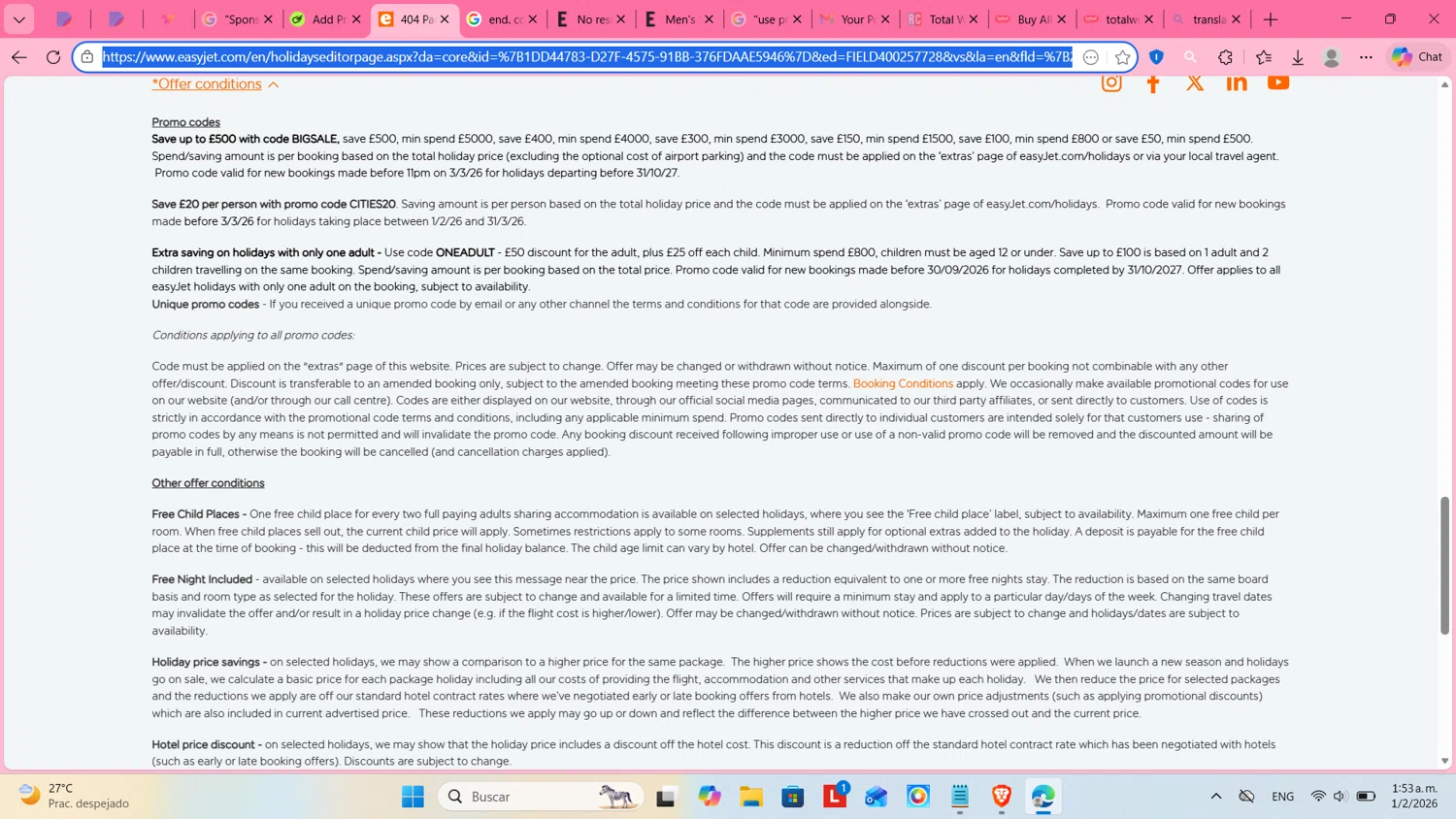 easyJet promo code screenshot showing code CITIES20 applied at easyJet checkout page. Uploaded by SimplyCodes community member cosita on Feb 1, 2026