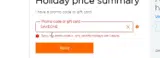 easyJet holidays coupon verification screenshot