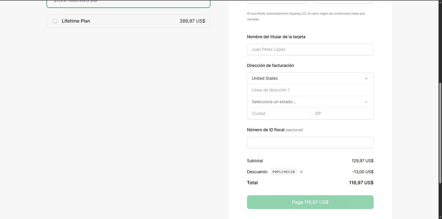 Easypanel discount code screenshot showing code PDPLCHEC10 applied at Easypanel checkout page. Uploaded by SimplyCodes community member Depressive on Oct 24, 2025