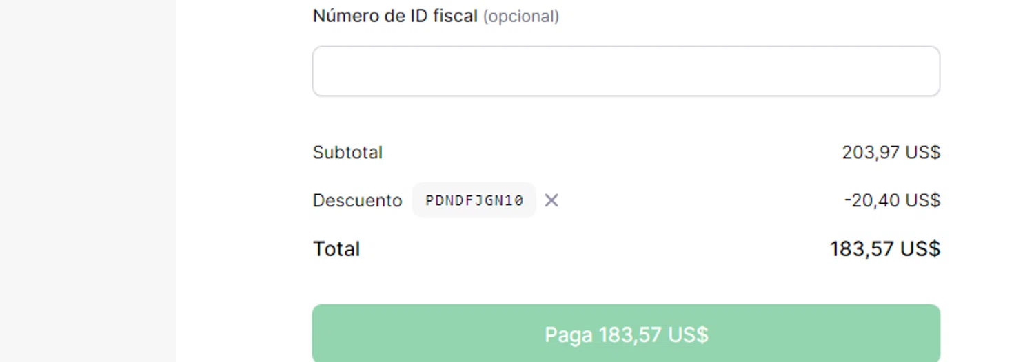 Easypanel discount code screenshot showing code pdndfjgn10 applied at Easypanel checkout page. Uploaded by SimplyCodes community member RonaldAcunaJr on Oct 9, 2025