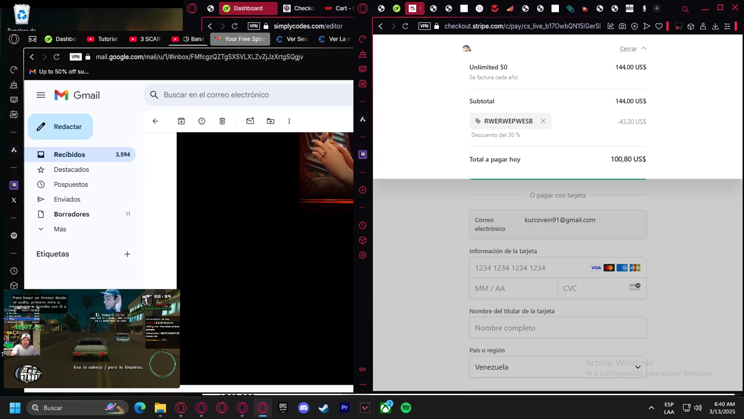 Easy-Peasy.AI promo code screenshot showing code RWERWEPWESB applied at Easy-Peasy.AI checkout page. Uploaded by SimplyCodes community member Handivlak on Mar 13, 2025
