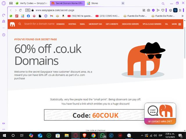 EasySpace checkout page showing EasySpace promo code box | Screenshot taken by SimplyCodes community member on Mar 12, 2025
