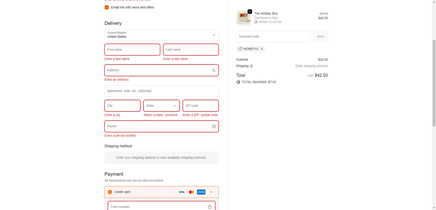 Ayoh! discount code screenshot showing code HONEY15 applied at Ayoh! checkout page. Uploaded by SimplyCodes community member CashSentinel5495 on Dec 14, 2025