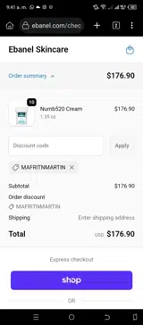 MAFRITNMARTIN coupon verification screenshot