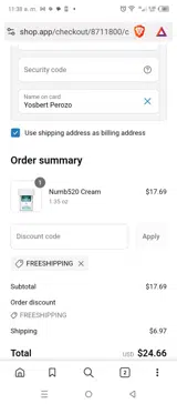 FREESHIPPING coupon verification screenshot