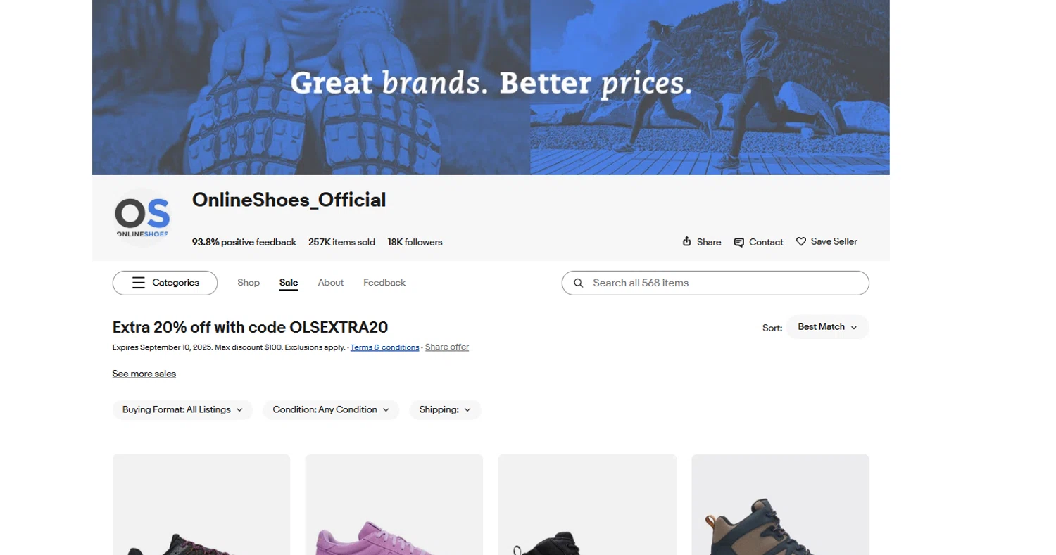 eBay coupon code screenshot showing code OLSEXTRA20 applied at eBay checkout page. Uploaded by SimplyCodes community member ______ on Aug 22, 2025