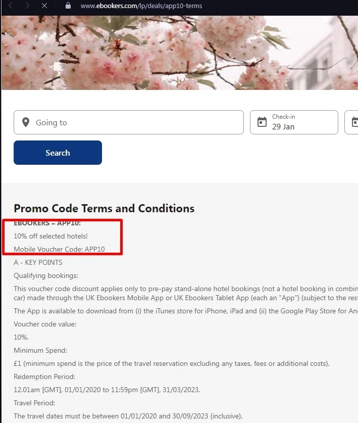 how to use ebookers coupons
