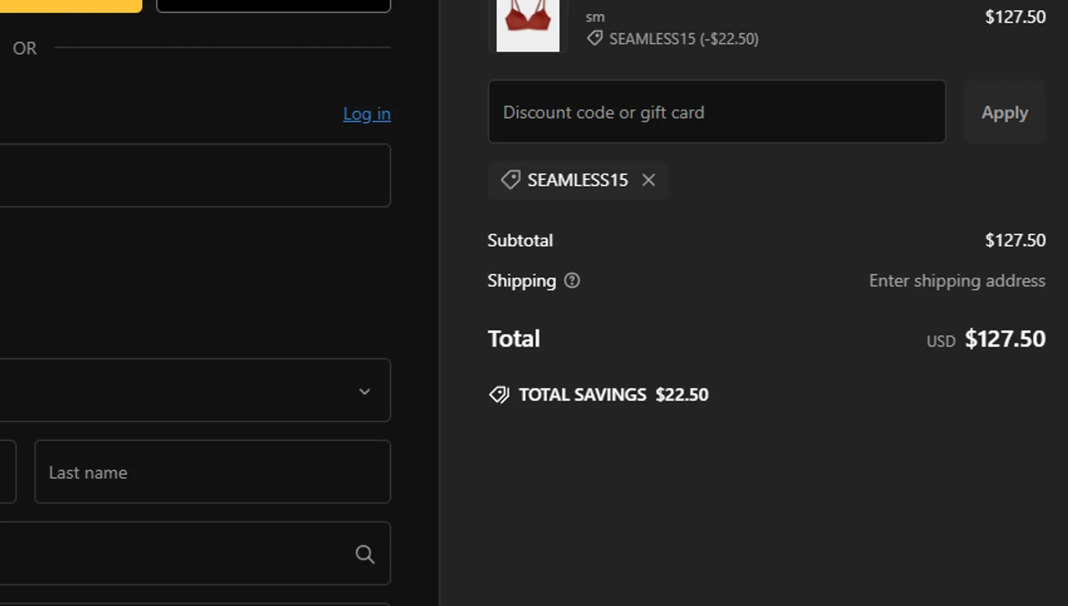 EBY discount code screenshot showing code seamless15 applied at EBY checkout page. Uploaded by SimplyCodes community member chepipi on Jan 16, 2025