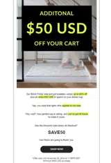 SAVE50 coupon verification screenshot