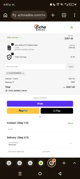 ECHOTENERE50 coupon verification screenshot