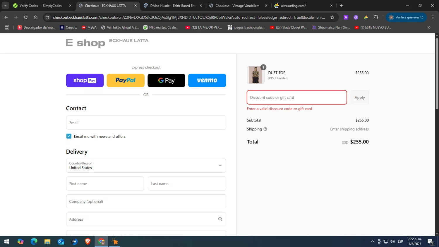 Eckhaus Latta promo code screenshot showing code FINAL15 applied at Eckhaus Latta checkout page. Uploaded by SimplyCodes community member yasabesssss on Jun 7, 2025