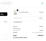 WELCOME coupon verification screenshot