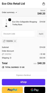 10QOSU coupon verification screenshot