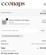 KRYSTLELOUPLUSAFEW15 coupon verification screenshot