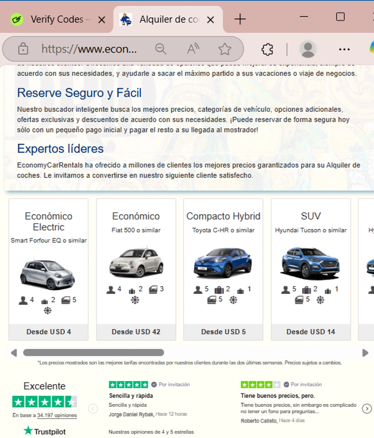 Economy Car Rentals promo code screenshot showing code ECOCT23 applied at Economy Car Rentals checkout page. Uploaded by SimplyCodes community member EpicSpotter6525 on Mar 15, 2025