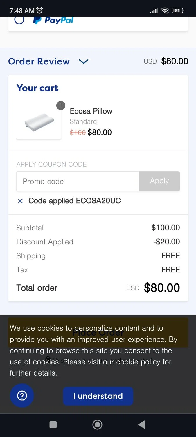 Ecosa discount discount