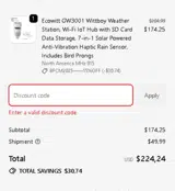 Ecowitt coupon verification screenshot