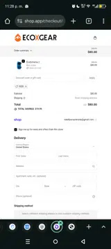 EcoXGear coupon verification screenshot