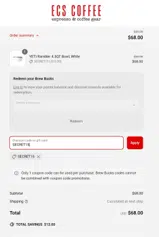 SECRET15 coupon verification screenshot