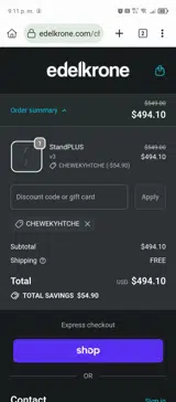 CHEWEKYHTCHE coupon verification screenshot