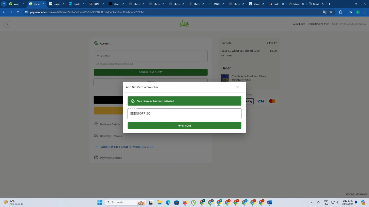 how to use Eden.co.uk coupons
