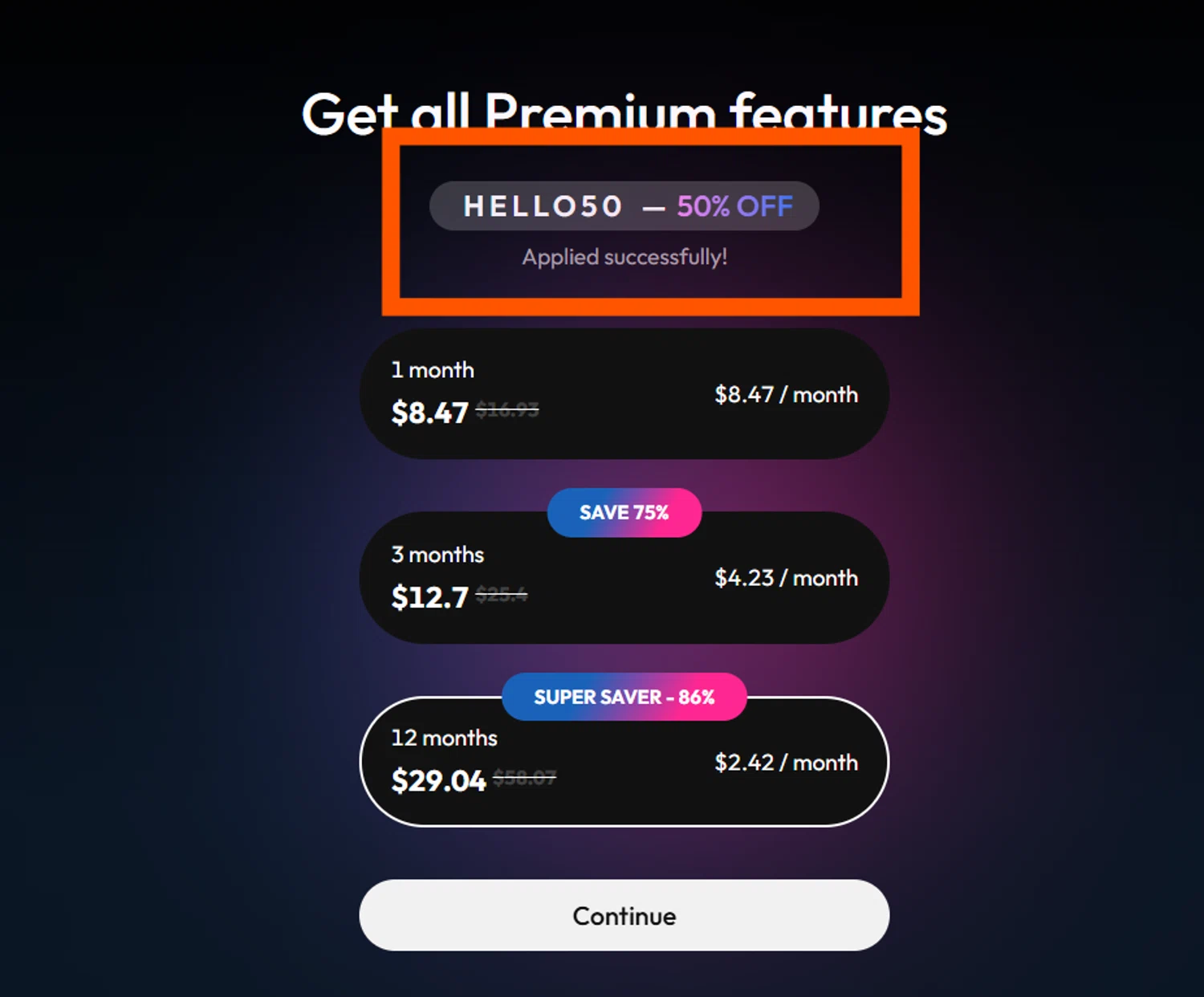 EDEN AI by EVA AI promo code screenshot showing code HELLO50 applied at EDEN AI by EVA AI checkout page. Uploaded by SimplyCodes community member CleverSentinel4477 on Aug 21, 2025