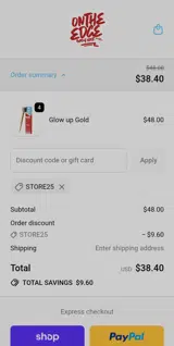 store25 coupon verification screenshot
