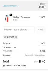 Save10 coupon verification screenshot