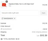 SAVE20NOW coupon verification screenshot
