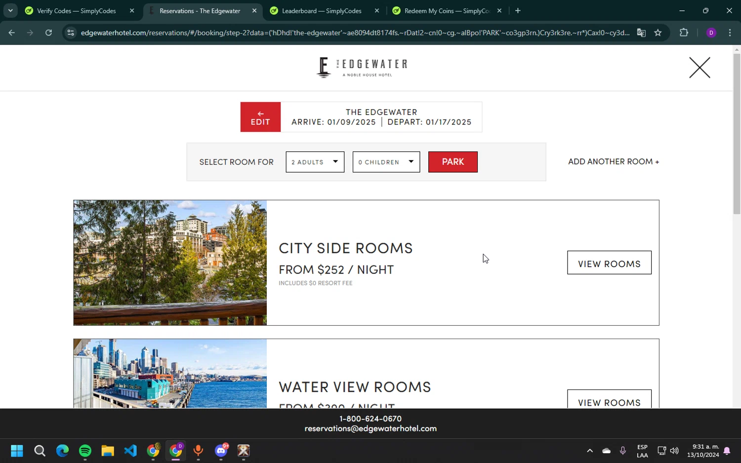 The Edgewater checkout page showing The Edgewater promo code box | Screenshot taken by SimplyCodes community member on Oct 13, 2024