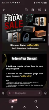 Edifierbf25 coupon verification screenshot