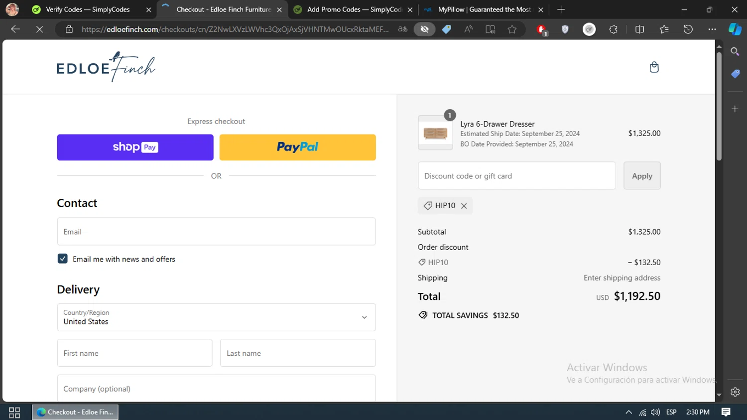 how to use Edloe Finch coupons