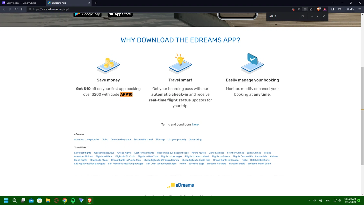 how to use eDreams US coupons