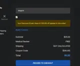 EDrugstore coupon verification screenshot