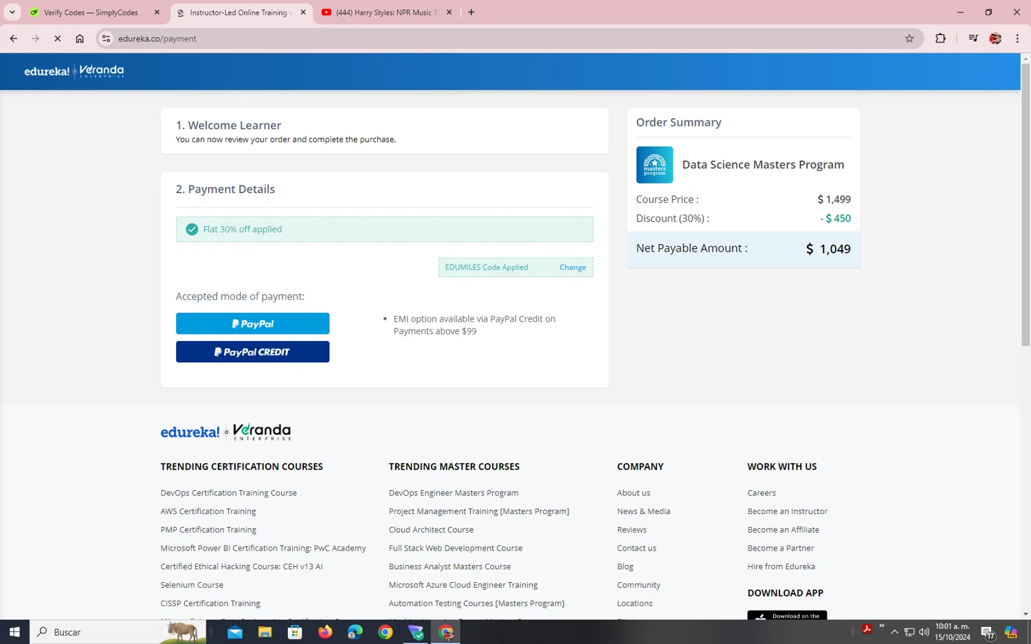 how to use Edureka coupons