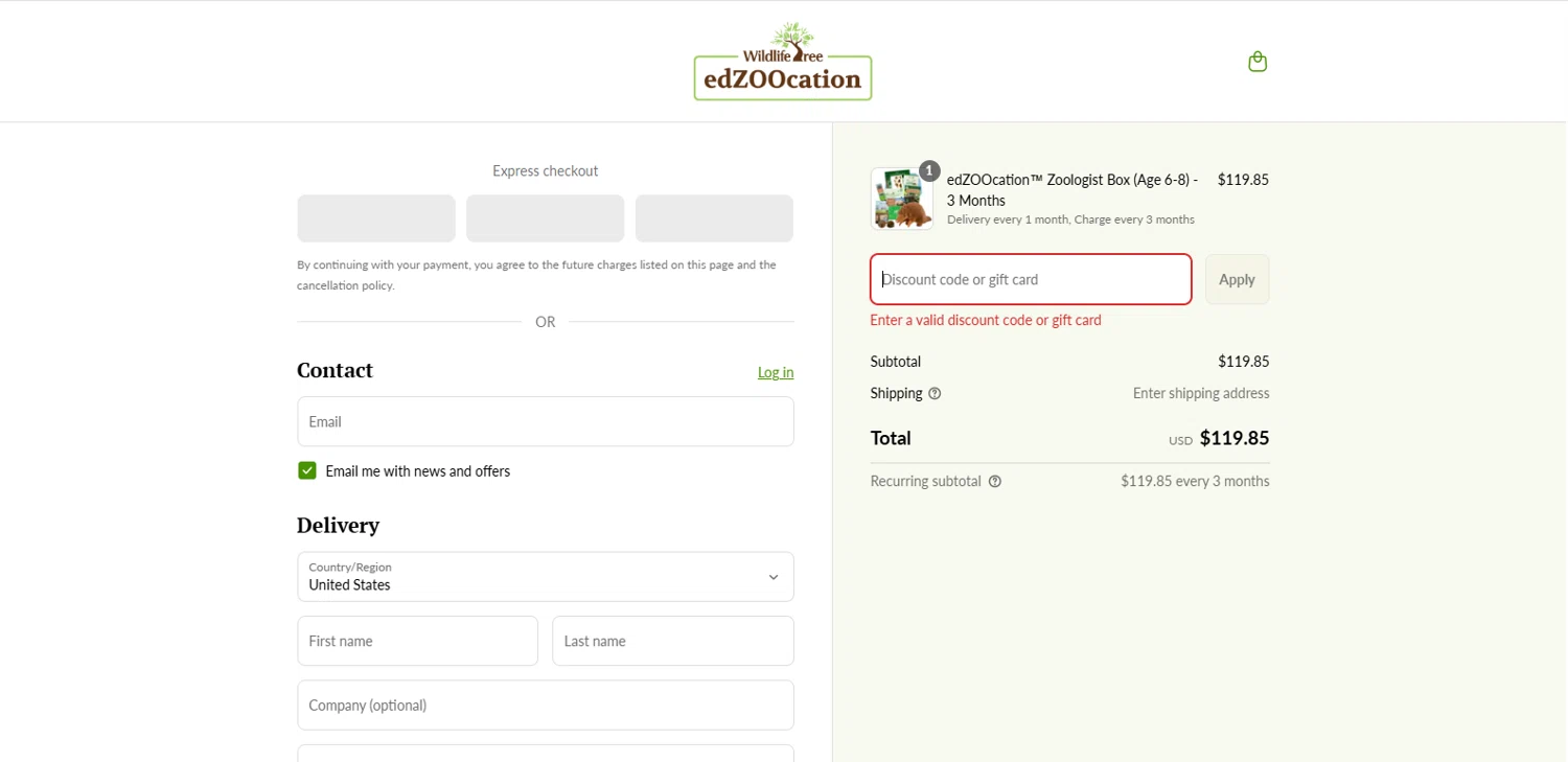 edZOOcation™ discount code screenshot showing code EDZOOWSNWFL2 applied at edZOOcation™ checkout page. Uploaded by SimplyCodes community member IronHorse on Sep 4, 2025