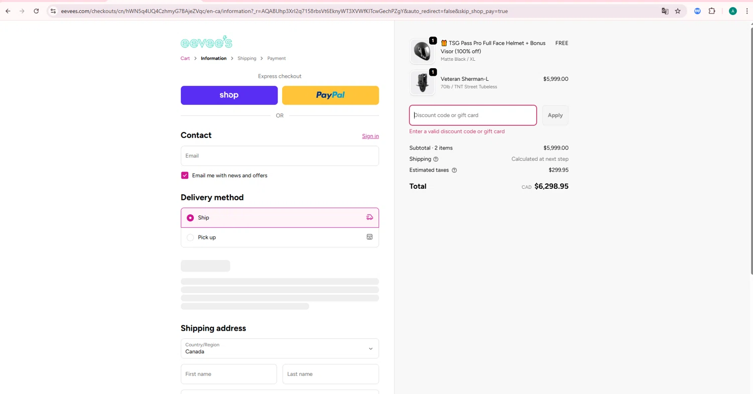 eevees discount code screenshot showing code EPBF20 applied at eevees checkout page. Uploaded by SimplyCodes community member AlexanderSierraP on Nov 29, 2025