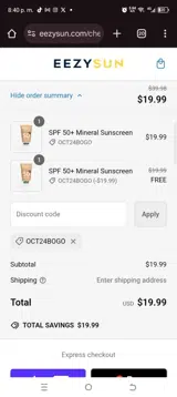 Oct24bogo coupon verification screenshot