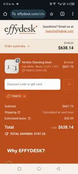 Fam15 coupon verification screenshot